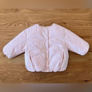 GAP Like-New Light Pink Baby Puffer Coat, 6-12 months